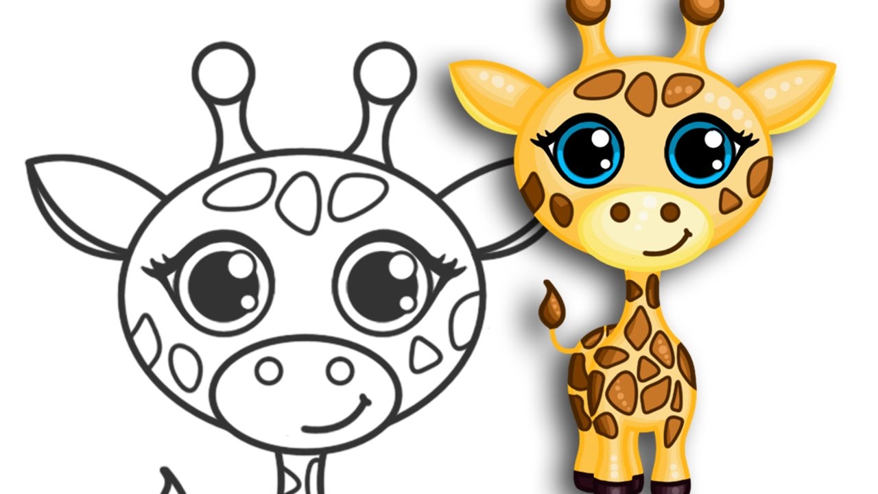 1280x720 How To Draw A Giraffe Super Cute Easy Step - Funny Giraffe Drawing