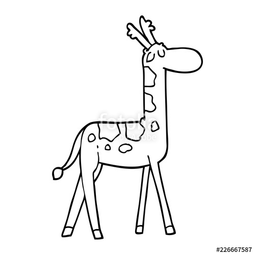 500x500 Line Drawing Cartoon Funny Giraffe Stock Image And Royalty Free - Funny Giraffe Drawing