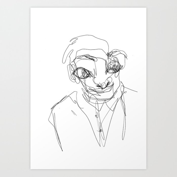 700x700 Funny Guy Art Print - Funny Guy Drawing