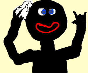 300x250 Black Guy Wipes But And Makes Funny Face Drawing - Funny Guy Drawing