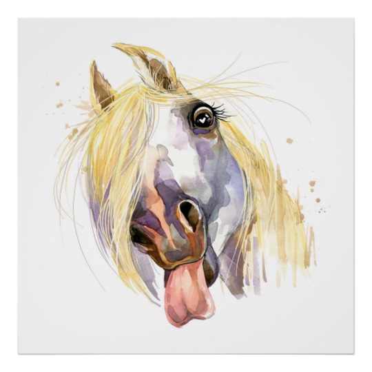 540x540 Funny Horse Art Poster - Funny Horse Drawing