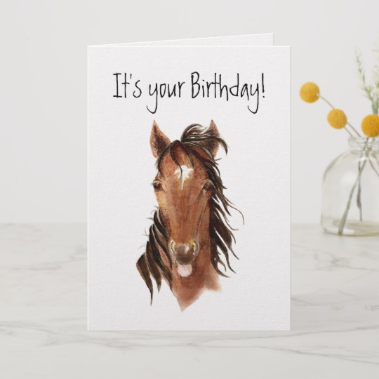 540x540 Funny Horse Sticking Out Tongue, Insult Birthday Card - Funny Horse Drawing