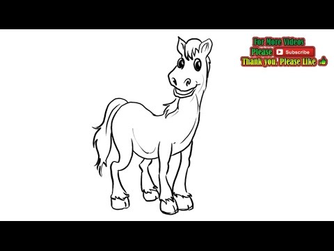 480x360 How To Draw Funny Horse - Funny Horse Drawing