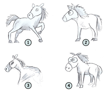 450x392 Drawing A Cartoon Horse - Funny Horse Drawing