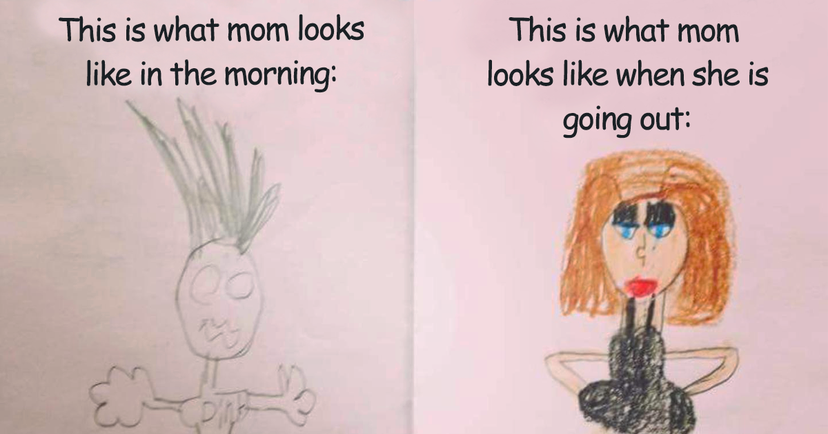 1200x630 Times Kid Drawings Revealed Too Much About Their Parents - Funny Kids Drawings