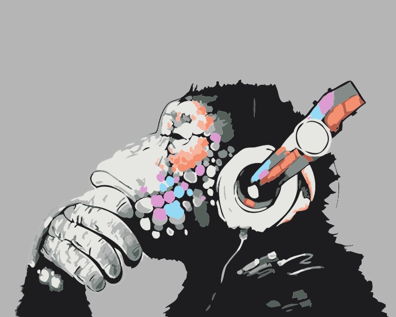 785x628 Frameless Diy Painting - Funny Monkey Drawing