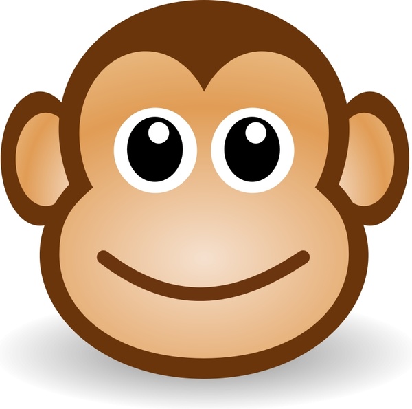 600x595 Funny Monkey Face Free Vector In Open Office Drawing - Funny Monkey Drawing