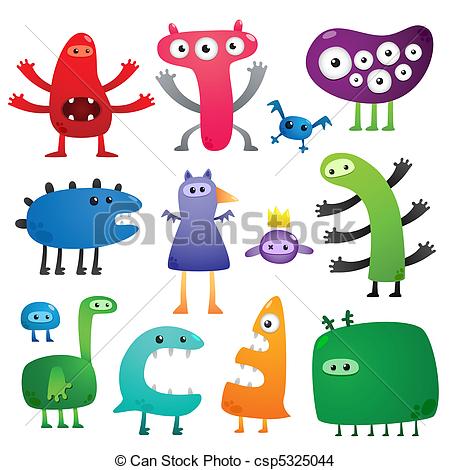 450x470 funny monsters collection of cartoon colored crazy funny monsters - Funny Monster Drawings