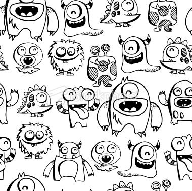380x379 Silly Monster Doodle Zentangledoodling - Funny Monster Drawings