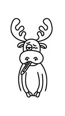 215x382 Funny Moose Drawing - Funny Moose Drawing