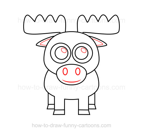 500x468 How To Draw A Moose - Funny Moose Drawing