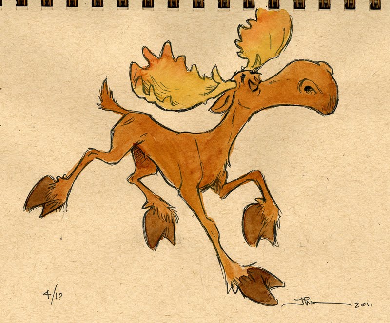 800x663 jogging moose bald melon - Funny Moose Drawing