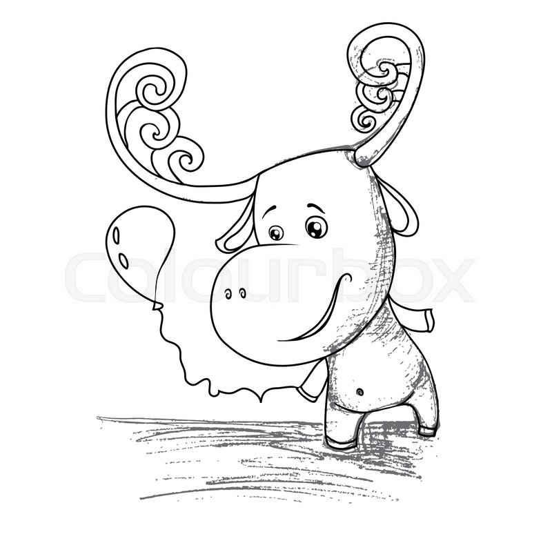 800x800 Vector Illustration Cartoon Stock Vector Colourbox - Funny Moose Drawing