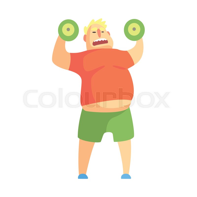 800x800 funny chubby man character doing gym stock vector colourbox - Funny Person Drawing