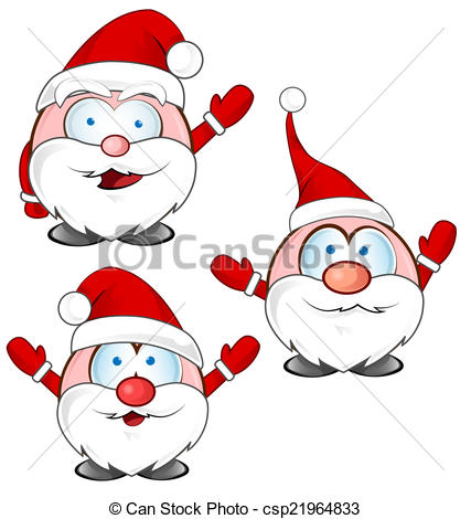 427x470 Funny Santa Claus Cartoon Set Isolated On White - Funny Santa Claus Drawing