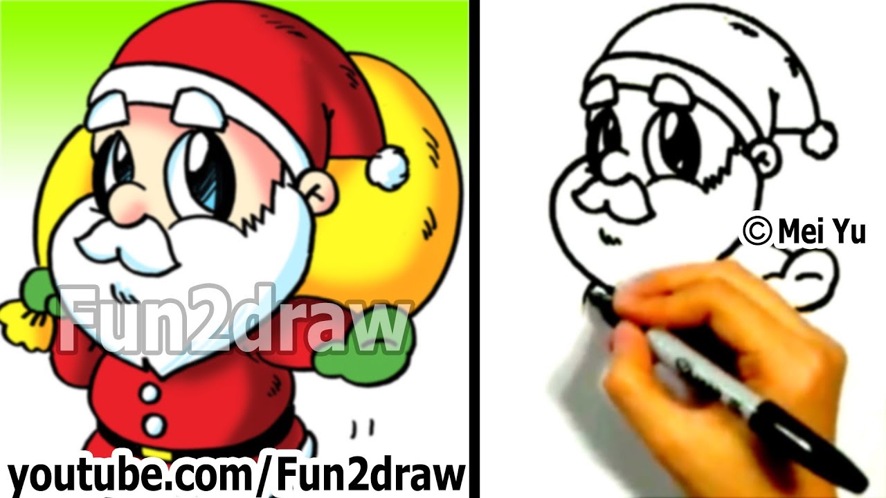 1280x720 How To Draw Santa - Funny Santa Claus Drawing