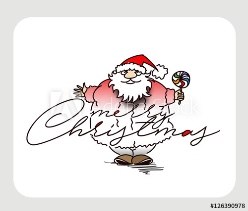 500x427 Merry Christmas! Cartoon Style Hand Sketchy Drawing Of A Funny - Funny Santa Claus Drawing