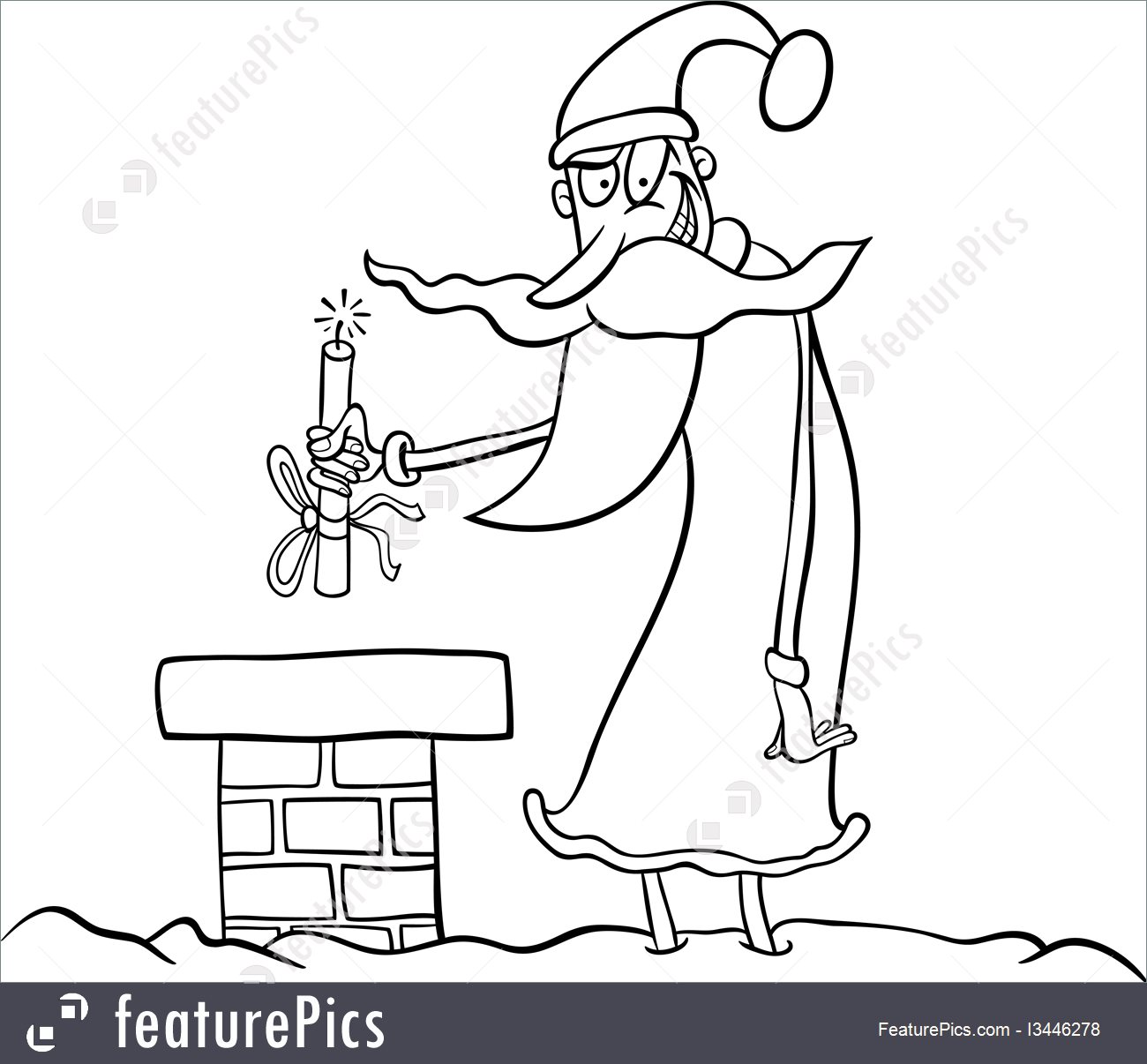 1300x1206 Santa Claus Cartoon For Coloring Illustration - Funny Santa Claus Drawing