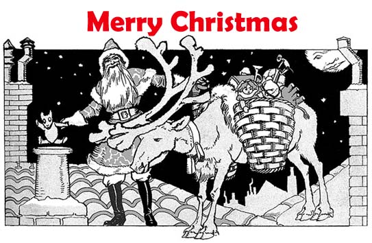 543x354 free printable christmas cards funny vintage greetings - Funny Santa Drawing