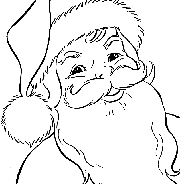 645x645 Funny Santa Claus Coloring - Funny Santa Drawing