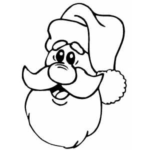 300x300 Funny Santa Face Coloring Page - Funny Santa Drawing
