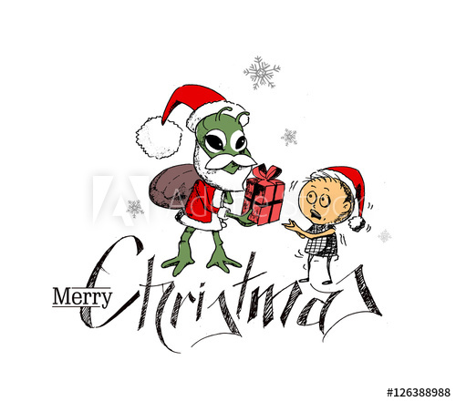 500x441 Merry Christmas! Cartoon Style Hand Sketchy Drawing Of A Little - Funny Santa Drawing