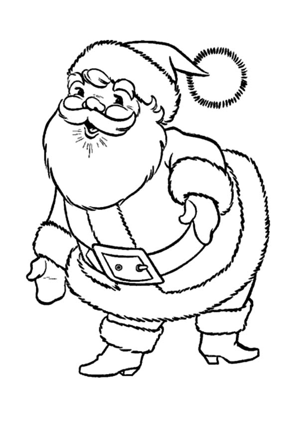 600x863 Big Fat And Funny Santa Claus Coloring Pages Coloring Sky - Funny Santa Drawing