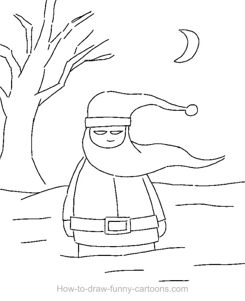 505x620 Santa Drawing - Funny Santa Drawing