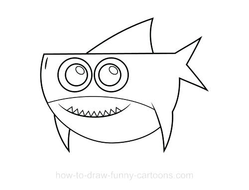 500x382 easy shark drawing tiger shark easy draw cute easy shark drawing - Funny Shark Drawing