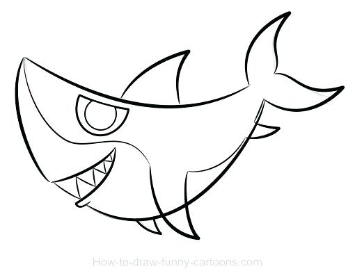 510x400 easy shark drawings draw great white shark easy whale shark - Funny Shark Drawing