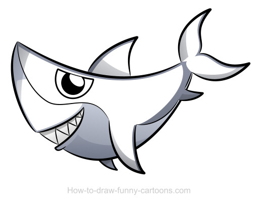 510x400 Shark Drawing - Funny Shark Drawing