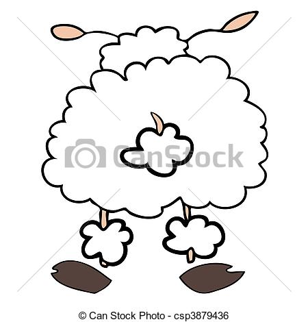 450x470 Funny White Sheep Back Turned - Funny Sheep Drawings