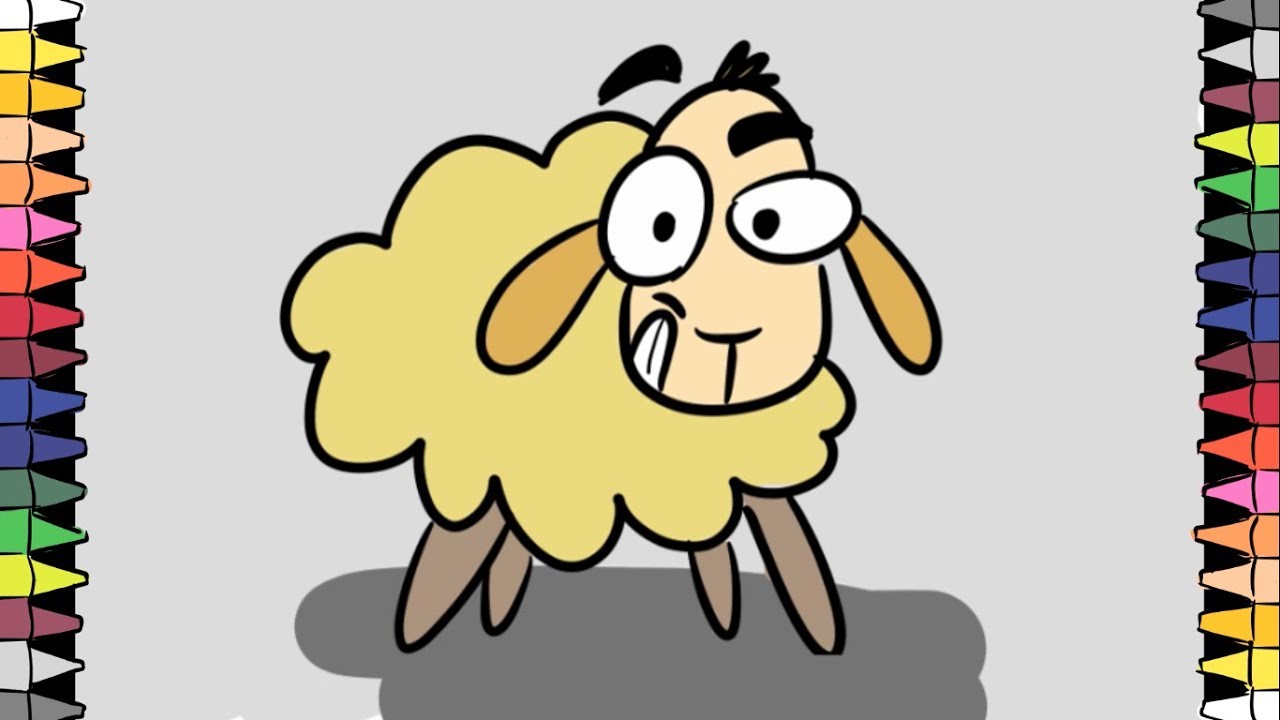 1280x720 How To Draw A Funny Sheep Draw And Color Best Kids Channel - Funny Sheep Drawings