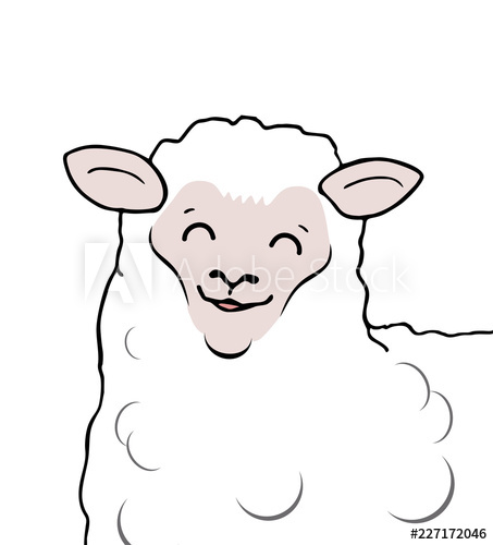453x500 Funny Sheep Draw - Funny Sheep Drawings