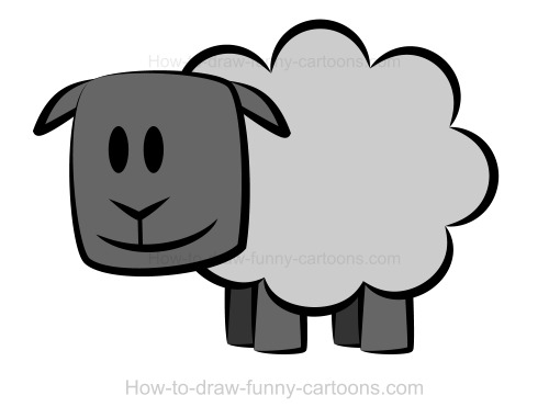 500x381 Drawing A Sheep - Funny Sheep Drawings
