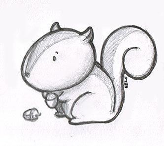 333x297 Funny Squirrel Drawing - Funny Squirrel Drawings