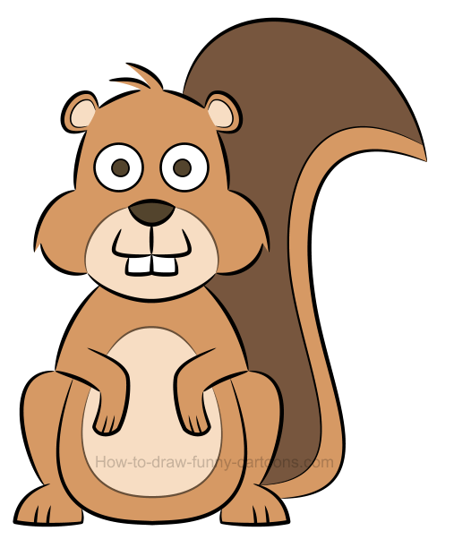 507x612 How To Draw A Funny Squirrel - Funny Squirrel Drawings