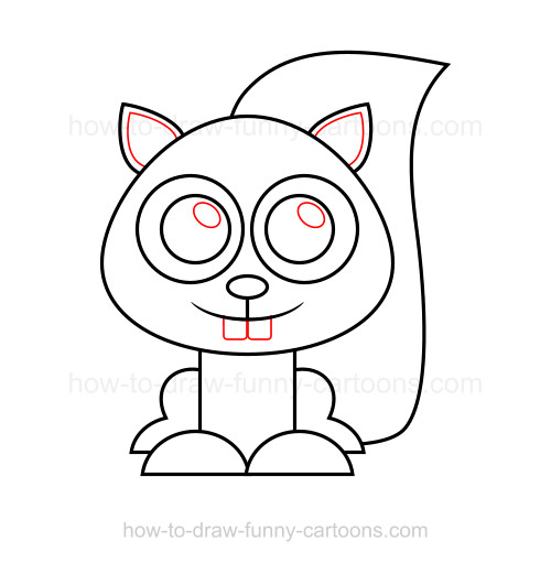 500x511 How To Draw A Squirrel - Funny Squirrel Drawings
