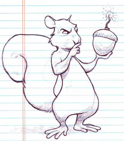 409x464 Squirrels Bushy Tailed Rats With Good Pr! Jaggedsmile - Funny Squirrel Drawings