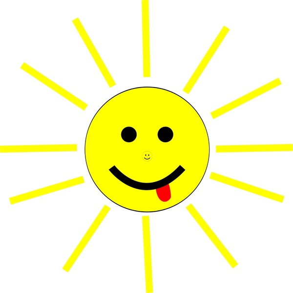 600x599 Funny Sun Face Cartoon Free Vector In Open Office Drawing - Funny Sun Drawing