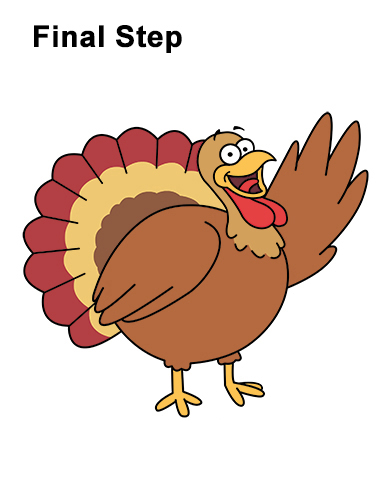 386x500 How To Draw A Turkey - Funny Turkey Drawings