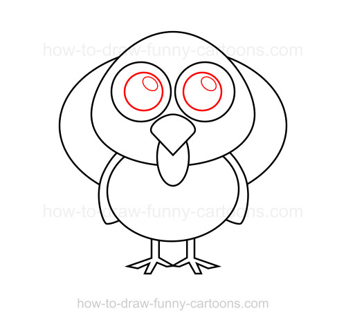 500x469 How To Draw A Turkey - Funny Turkey Drawings
