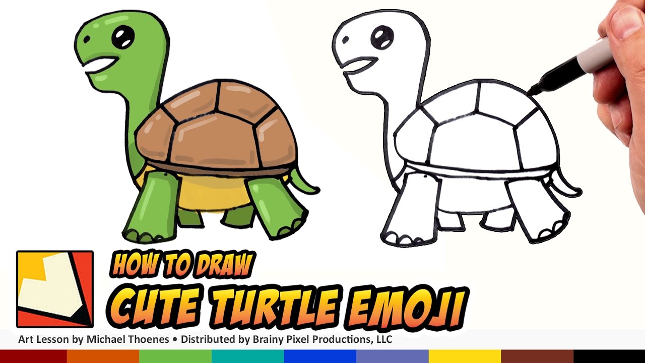 1280x720 How To Draw Emoji Animals - Funny Turtle Drawings