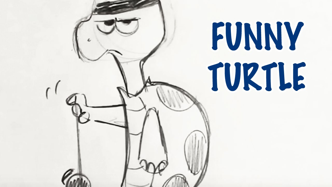 1280x720 How To Draw A Funny Turtle - Funny Turtle Drawings