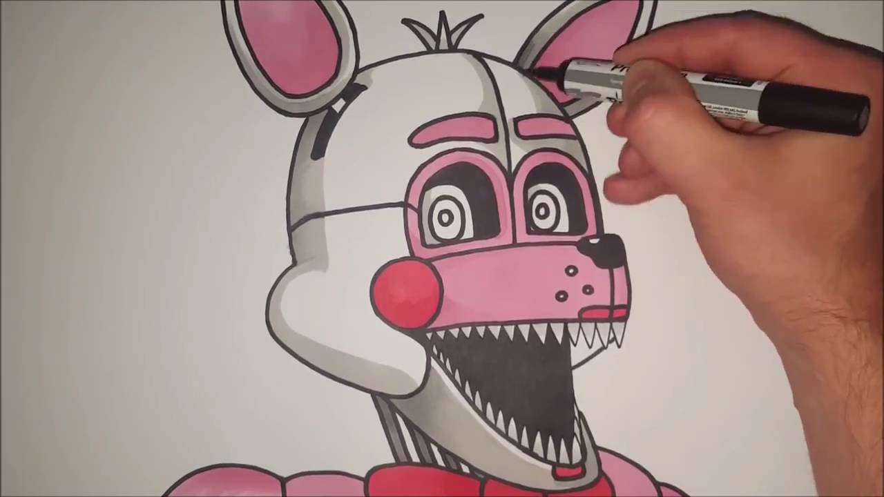 1280x720 how to draw funtime foxy from sister location step - Funtime Foxy Drawing