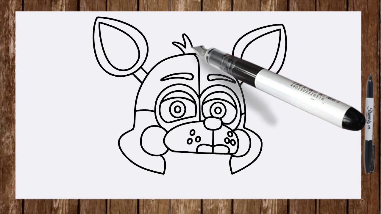 1280x720 How To Draw Fnaf Sister Location Characters Funtime Foxy Face - Funtime Foxy Drawing