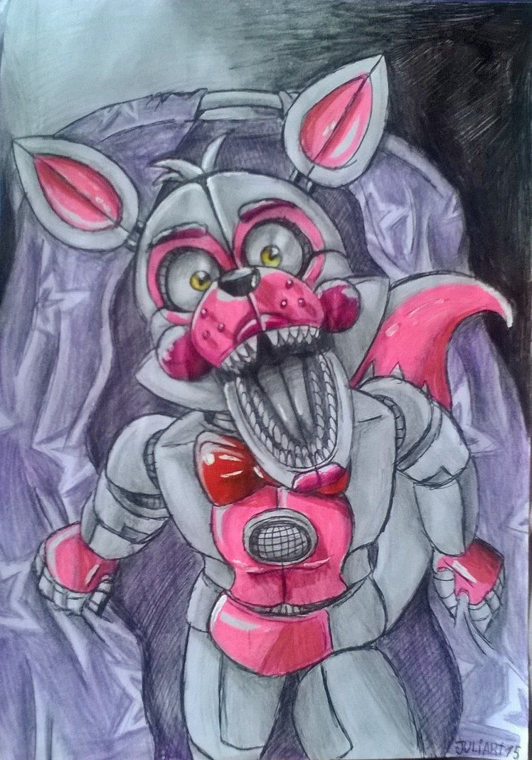 748x1068 Funtime Foxy Draw Custom Night - Funtime Foxy Drawing