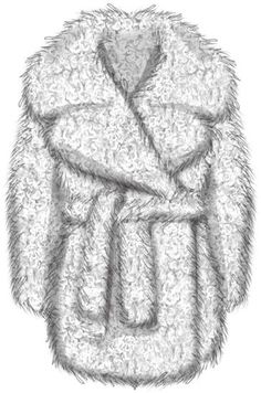 236x356 Flat Technical Drawing - Fur Coat Technical Drawing