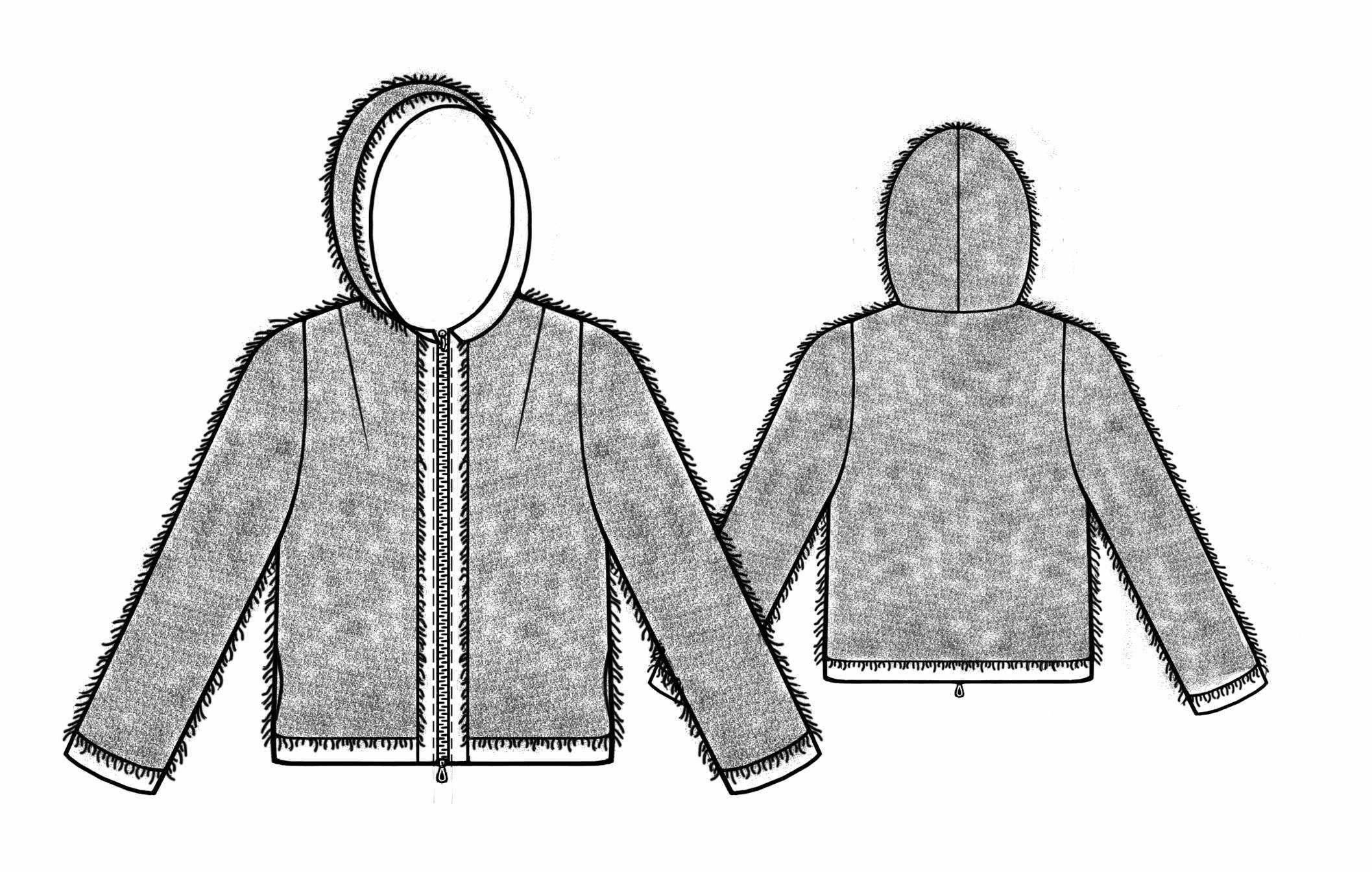 2115x1345 fur jacket - Fur Coat Technical Drawing