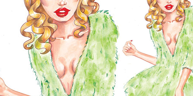 660x330 how to draw fur i draw fashion - Fur Coat Technical Drawing